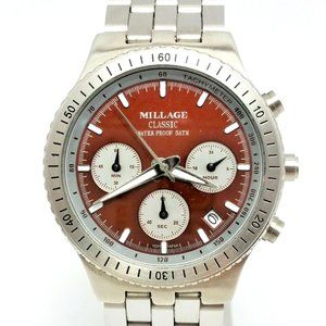 Millage Classic 4388 Date Chronograph Stainless Steel Japan Movement - Nice!